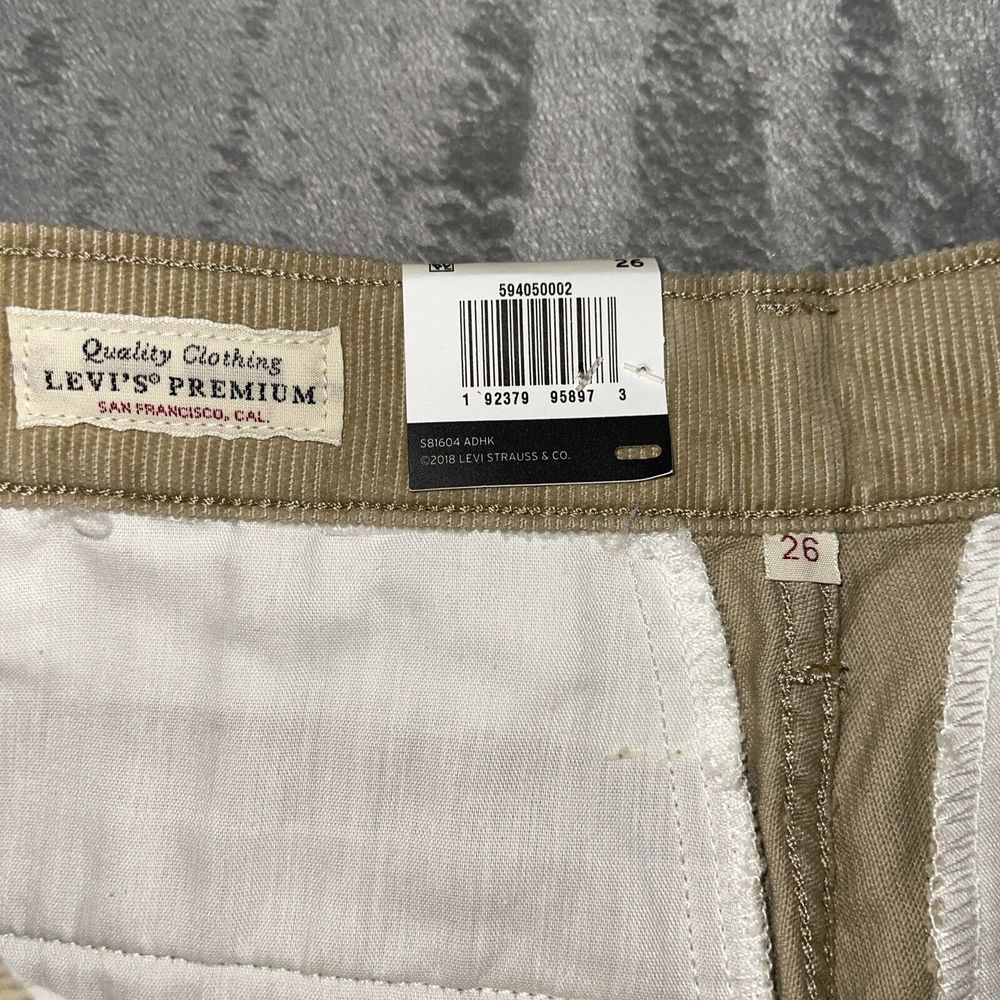 Levi's Pants Womens 26 Premium Wide Leg Pleated Crop Corduroy NWT MSRP $80 - Picture 7 of 9